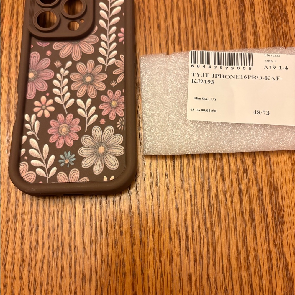 Floral Brown Phone Case for iPhone 16 Plus